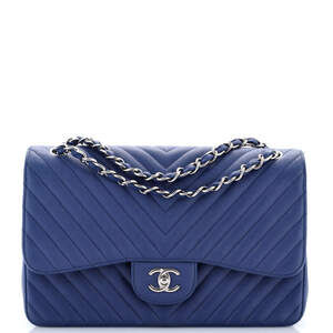 Chanel Jumbo Classic Double Flap Bag Chevron Caviar